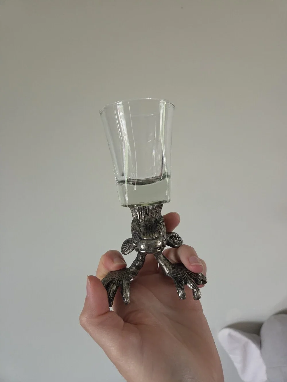 Vintage Pewter Moose Head Antlers Novelty Shot Glass Barware Cabin Decor